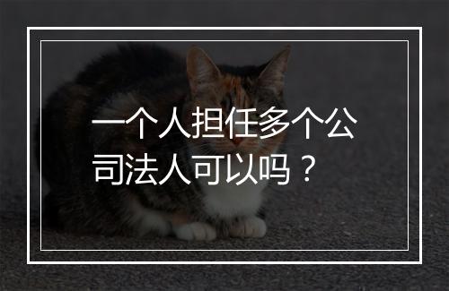 一个人担任多个公司法人可以吗？