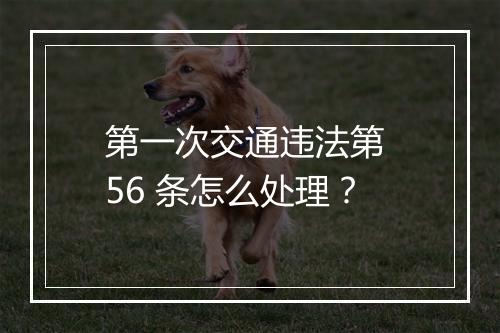 第一次交通违法第 56 条怎么处理？