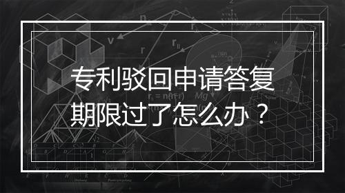 专利驳回申请答复期限过了怎么办？