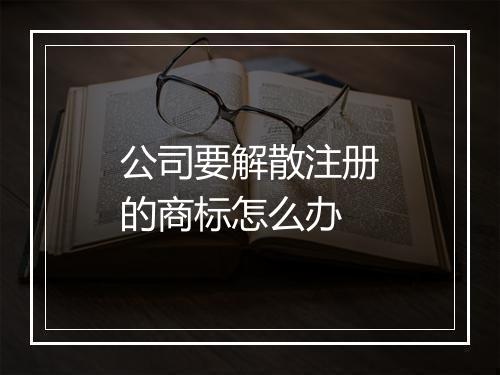 公司要解散注册的商标怎么办