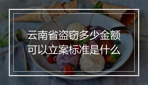 云南省盗窃多少金额可以立案标准是什么