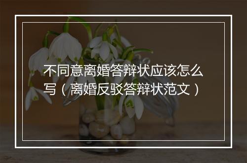 不同意离婚答辩状应该怎么写（离婚反驳答辩状范文）