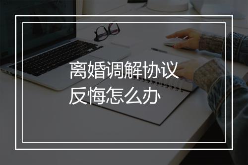 离婚调解协议反悔怎么办