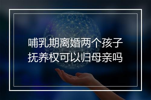 哺乳期离婚两个孩子抚养权可以归母亲吗