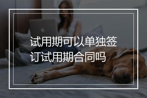 试用期可以单独签订试用期合同吗