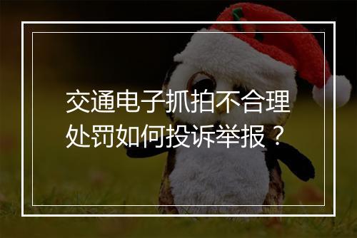 交通电子抓拍不合理处罚如何投诉举报？