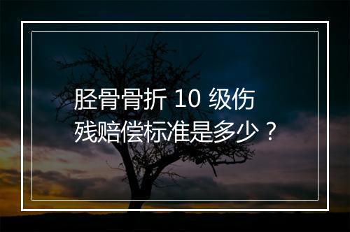 胫骨骨折 10 级伤残赔偿标准是多少？