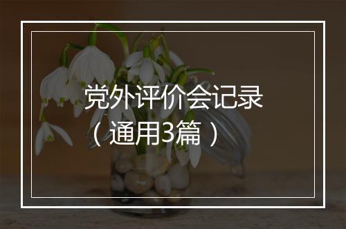 党外评价会记录（通用3篇）