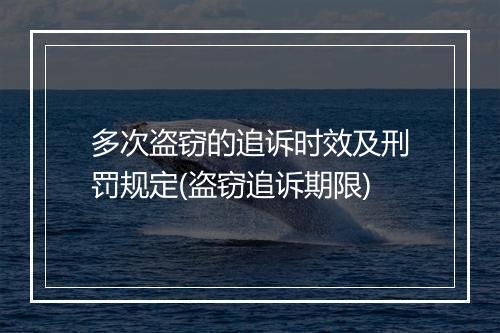 多次盗窃的追诉时效及刑罚规定(盗窃追诉期限)