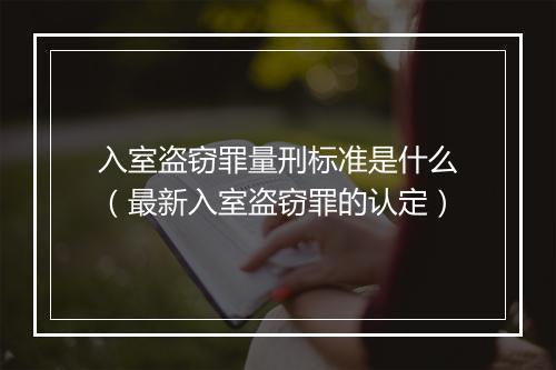 入室盗窃罪量刑标准是什么（最新入室盗窃罪的认定）