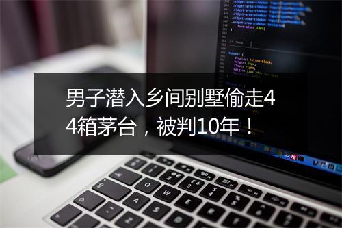 男子潜入乡间别墅偷走44箱茅台，被判10年！