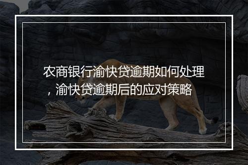 农商银行渝快贷逾期如何处理，渝快贷逾期后的应对策略