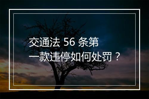 交通法 56 条第一款违停如何处罚？