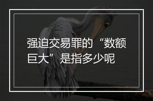 强迫交易罪的“数额巨大”是指多少呢