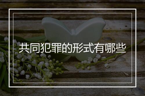 共同犯罪的形式有哪些