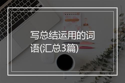 写总结运用的词语(汇总3篇)