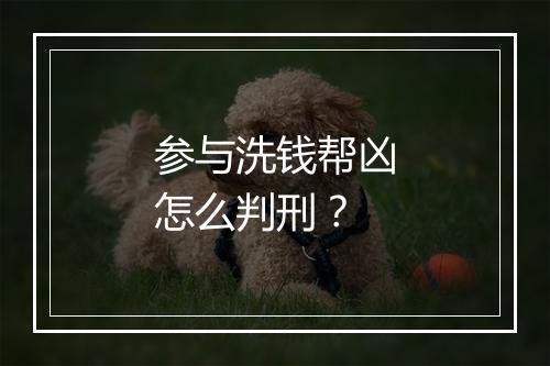 参与洗钱帮凶怎么判刑？