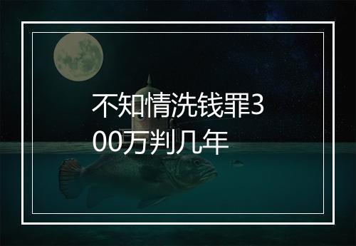 不知情洗钱罪300万判几年