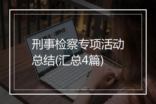 刑事检察专项活动总结(汇总4篇)