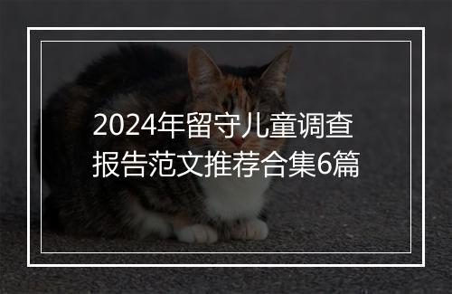 2024年留守儿童调查报告范文推荐合集6篇