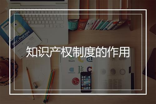 知识产权制度的作用