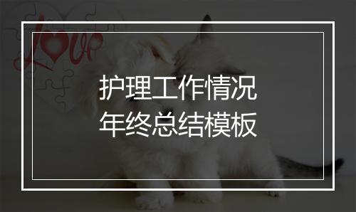护理工作情况年终总结模板
