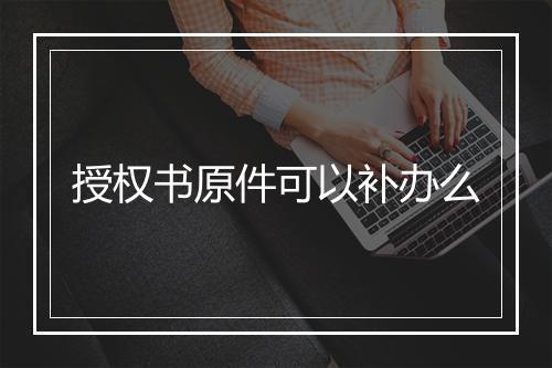 授权书原件可以补办么