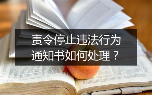 责令停止违法行为通知书如何处理？
