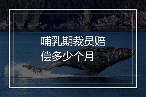 哺乳期裁员赔偿多少个月