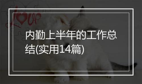 内勤上半年的工作总结(实用14篇)