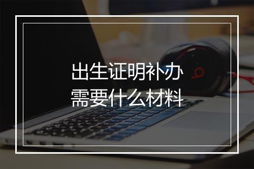出生证明补办需要什么材料
