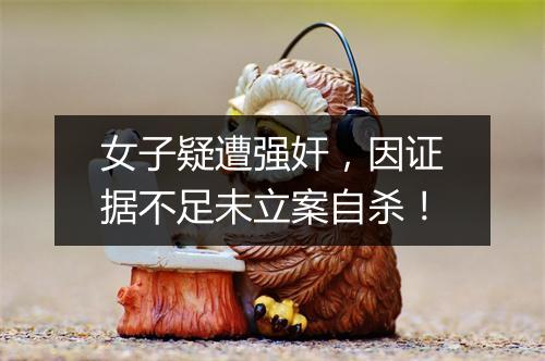 女子疑遭强奸，因证据不足未立案自杀！