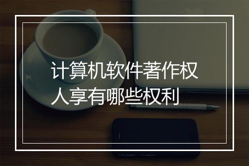 计算机软件著作权人享有哪些权利