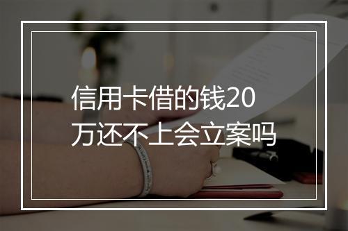 信用卡借的钱20万还不上会立案吗