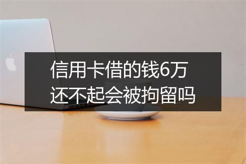 信用卡借的钱6万还不起会被拘留吗