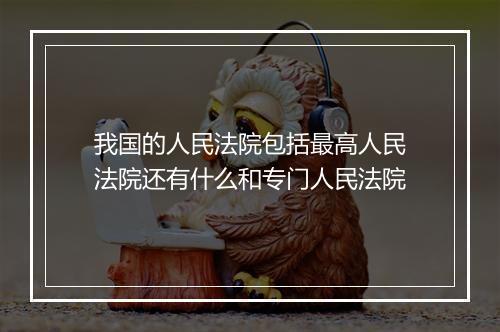 我国的人民法院包括最高人民法院还有什么和专门人民法院