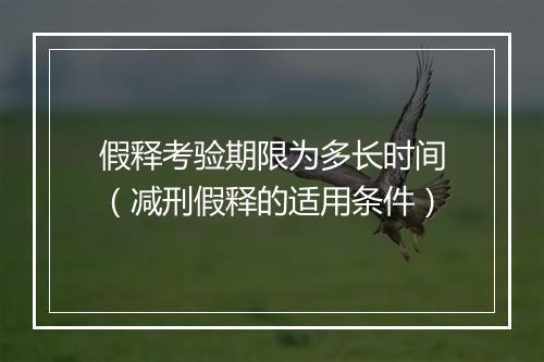 假释考验期限为多长时间（减刑假释的适用条件）