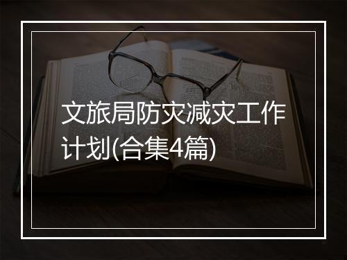 文旅局防灾减灾工作计划(合集4篇)