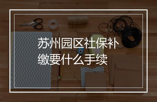 苏州园区社保补缴要什么手续