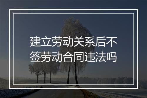 建立劳动关系后不签劳动合同违法吗