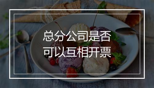 总分公司是否可以互相开票