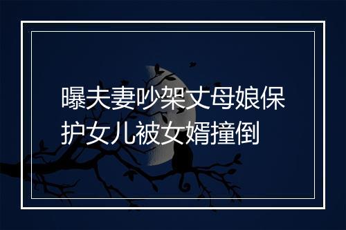 曝夫妻吵架丈母娘保护女儿被女婿撞倒