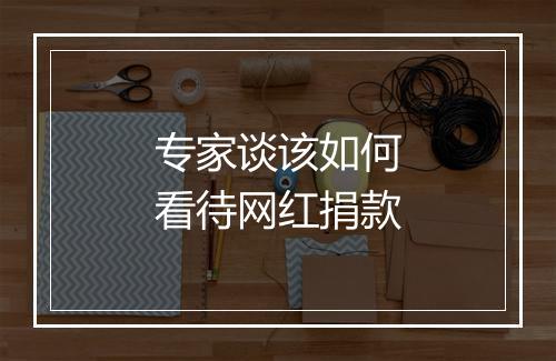 专家谈该如何看待网红捐款