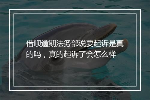 借呗逾期法务部说要起诉是真的吗，真的起诉了会怎么样