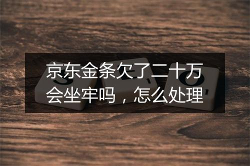 京东金条欠了二十万会坐牢吗，怎么处理