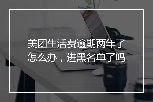 美团生活费逾期两年了怎么办，进黑名单了吗
