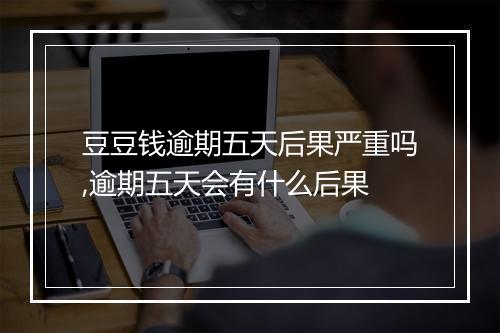 豆豆钱逾期五天后果严重吗,逾期五天会有什么后果