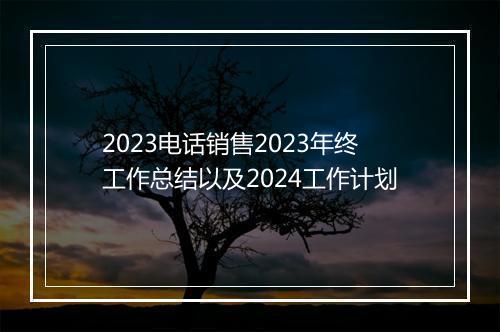 2023电话销售2023年终工作总结以及2024工作计划