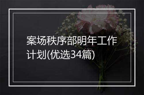 案场秩序部明年工作计划(优选34篇)