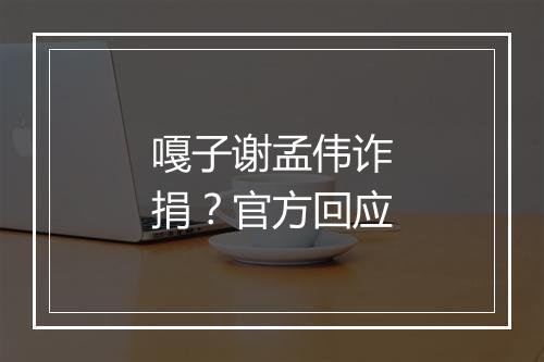 嘎子谢孟伟诈捐？官方回应